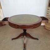 English game table leather tray and lion foot