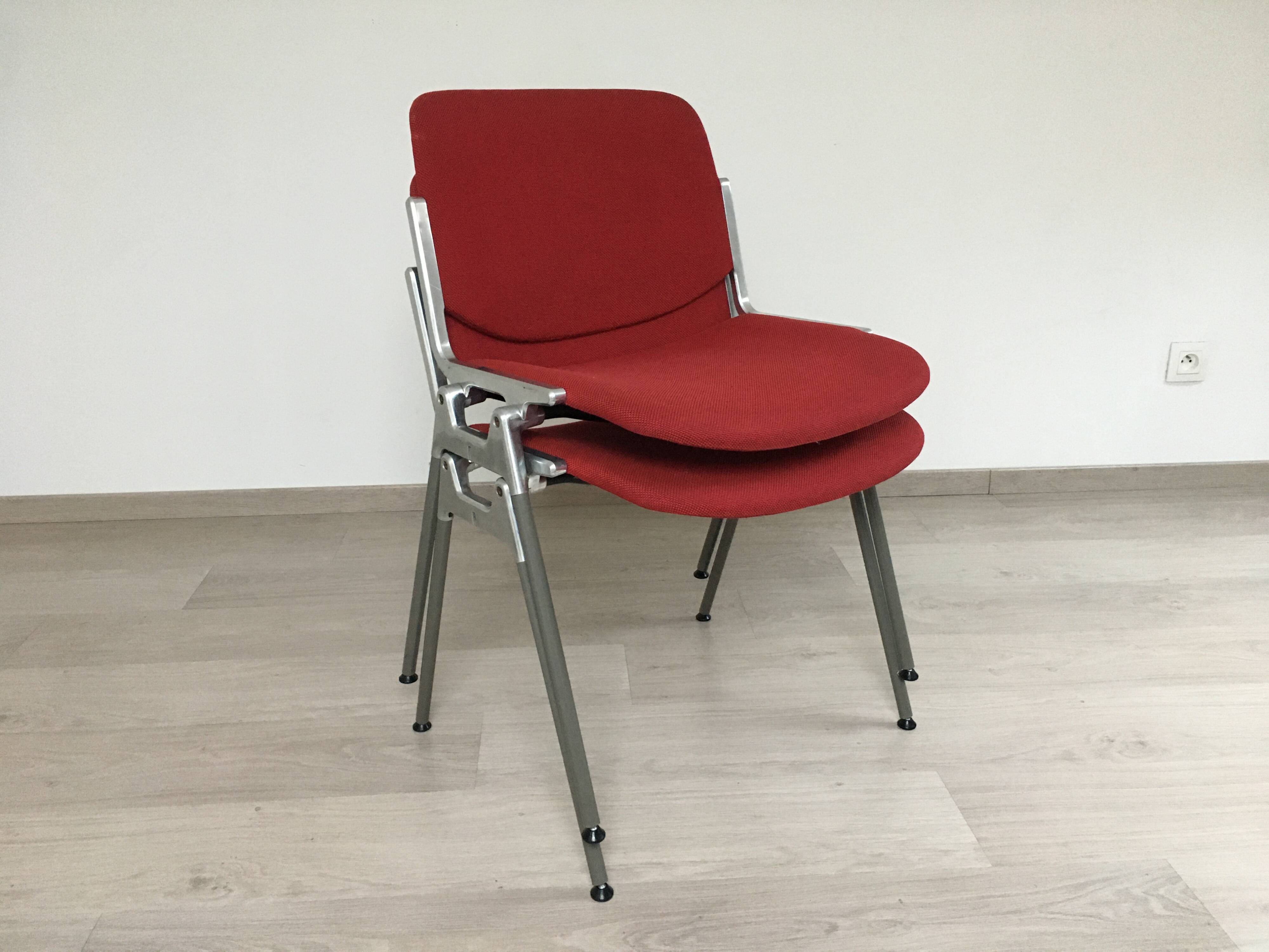 Set of 2 DSC 106 Giancarlo Piretti chairs produced by Castelli, 1970s