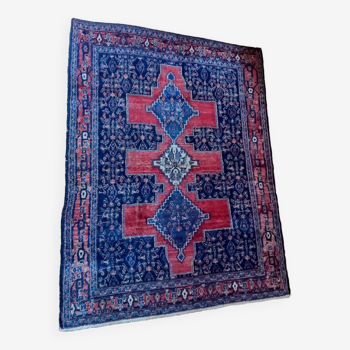 Antique senneh handmade wool rug 1920-1930s patterns