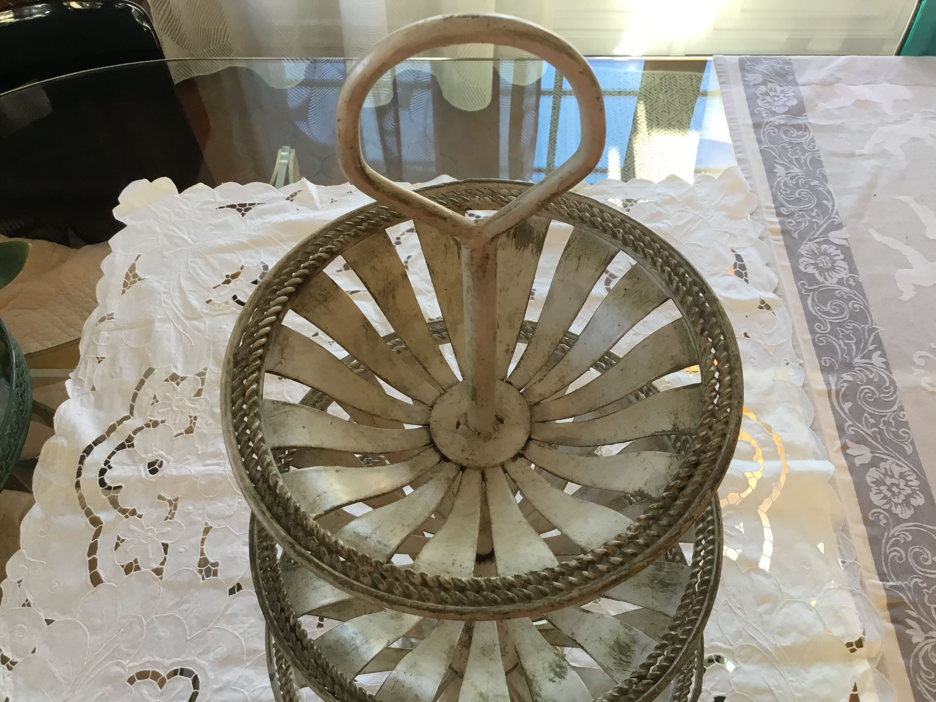 Servant painted iron fruit baskets