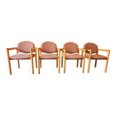 Set of 4 bentwood armchairs from the 1980s