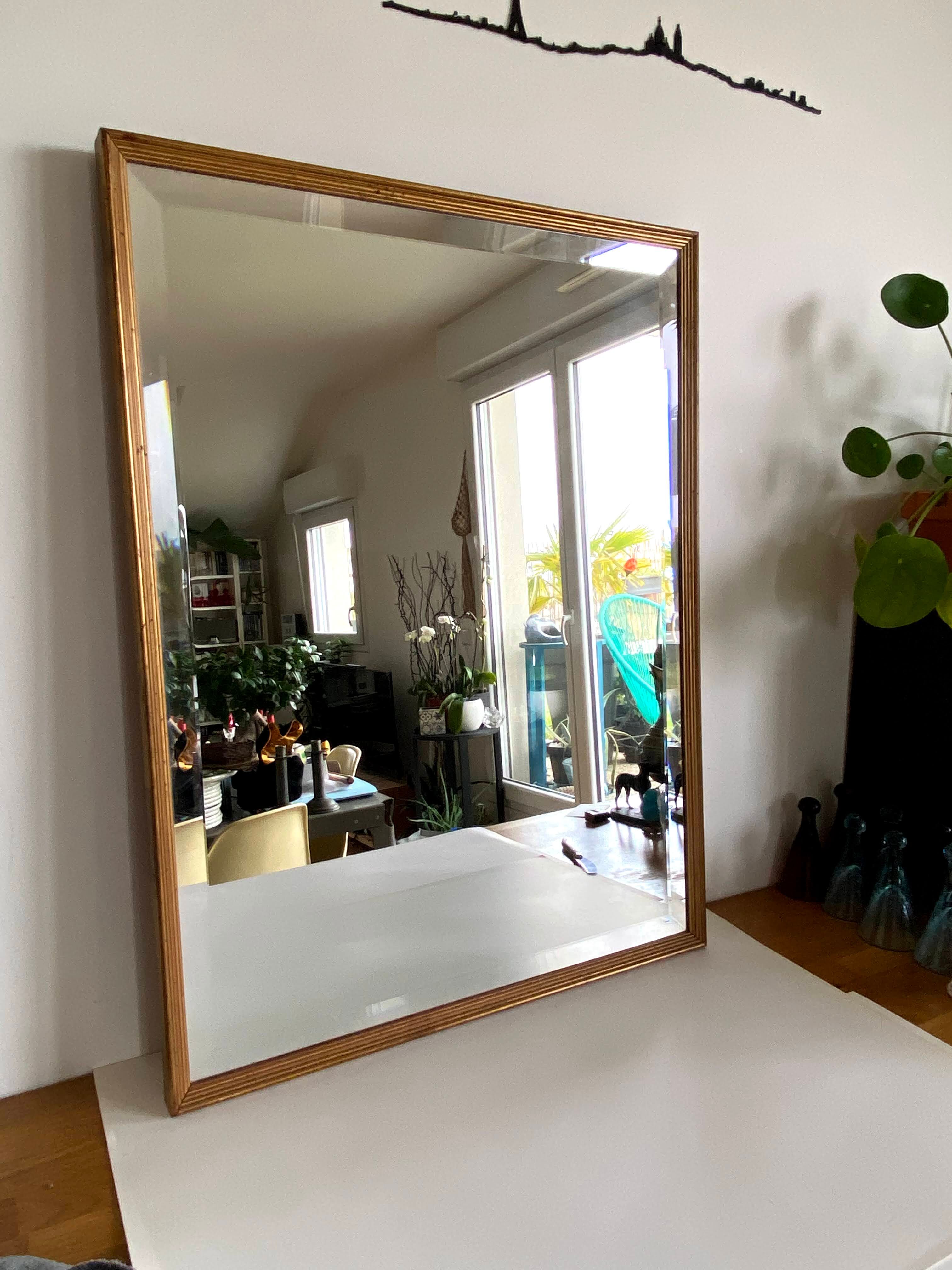 Bevelled mirror gilded frame 54x72cm