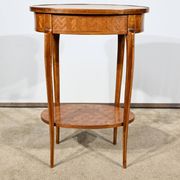 Small Marquetry Living Room Table, Louis XV / Louis XVI Transition style – 1920