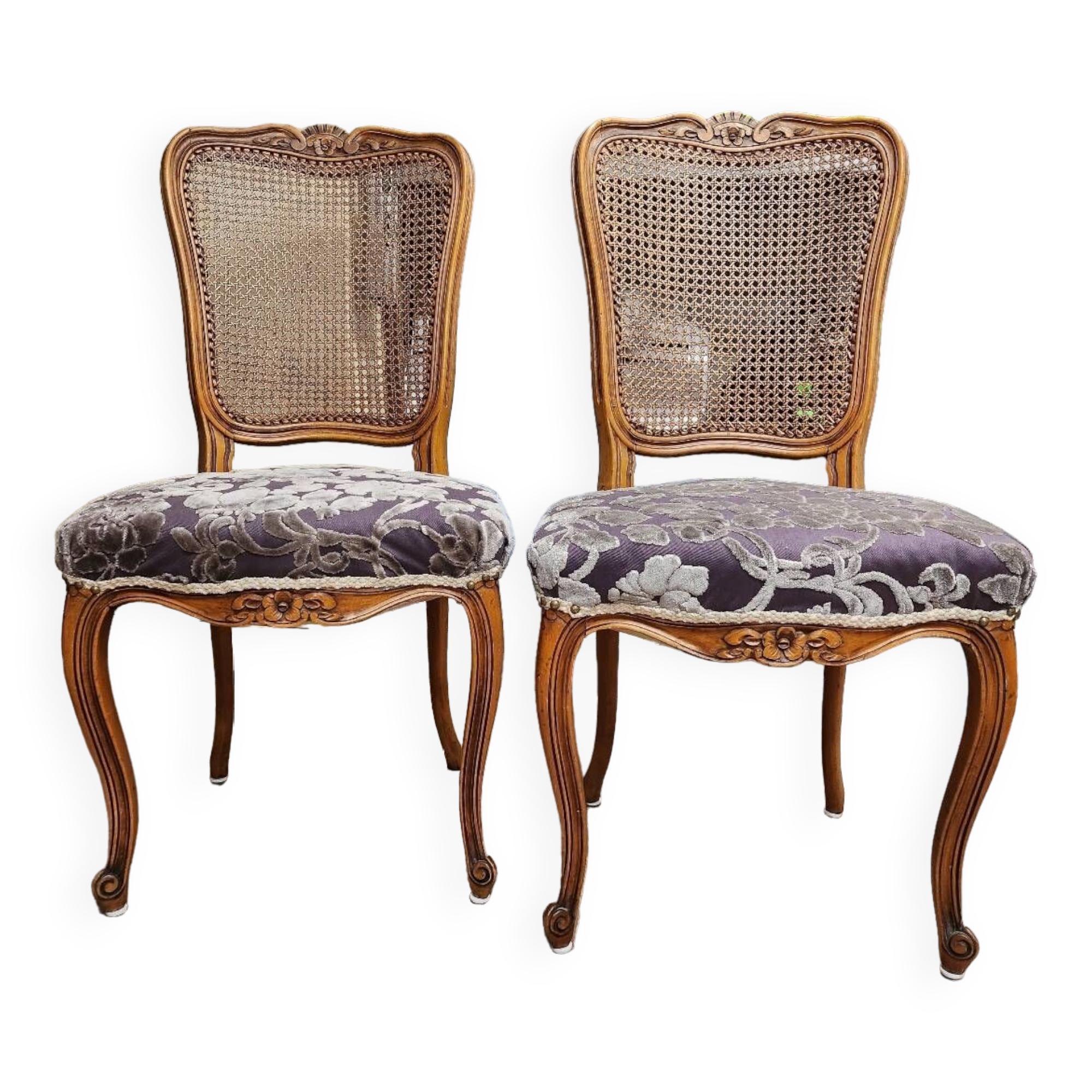 Pair of cane chairs