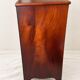 Flame mahogany drop-leaf writing desk, English style.