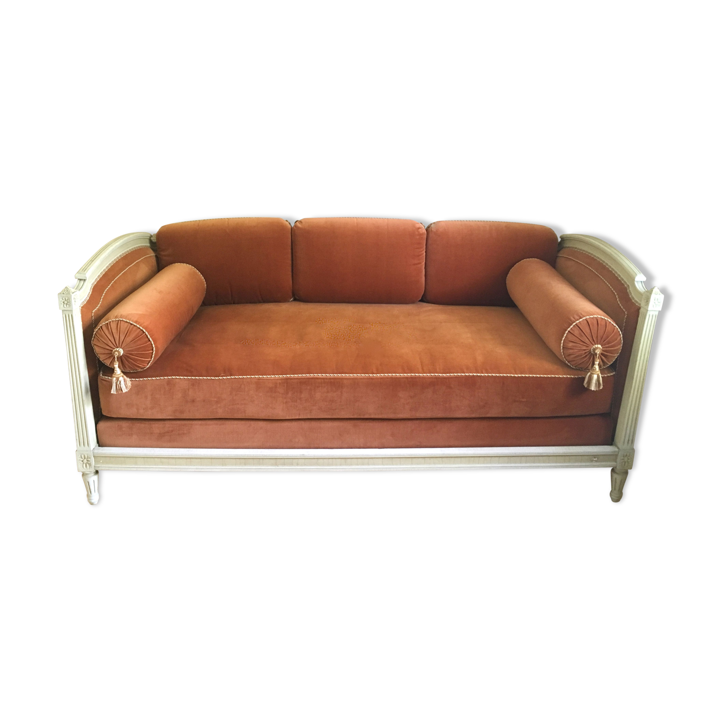 Sofa bed wood and velvet