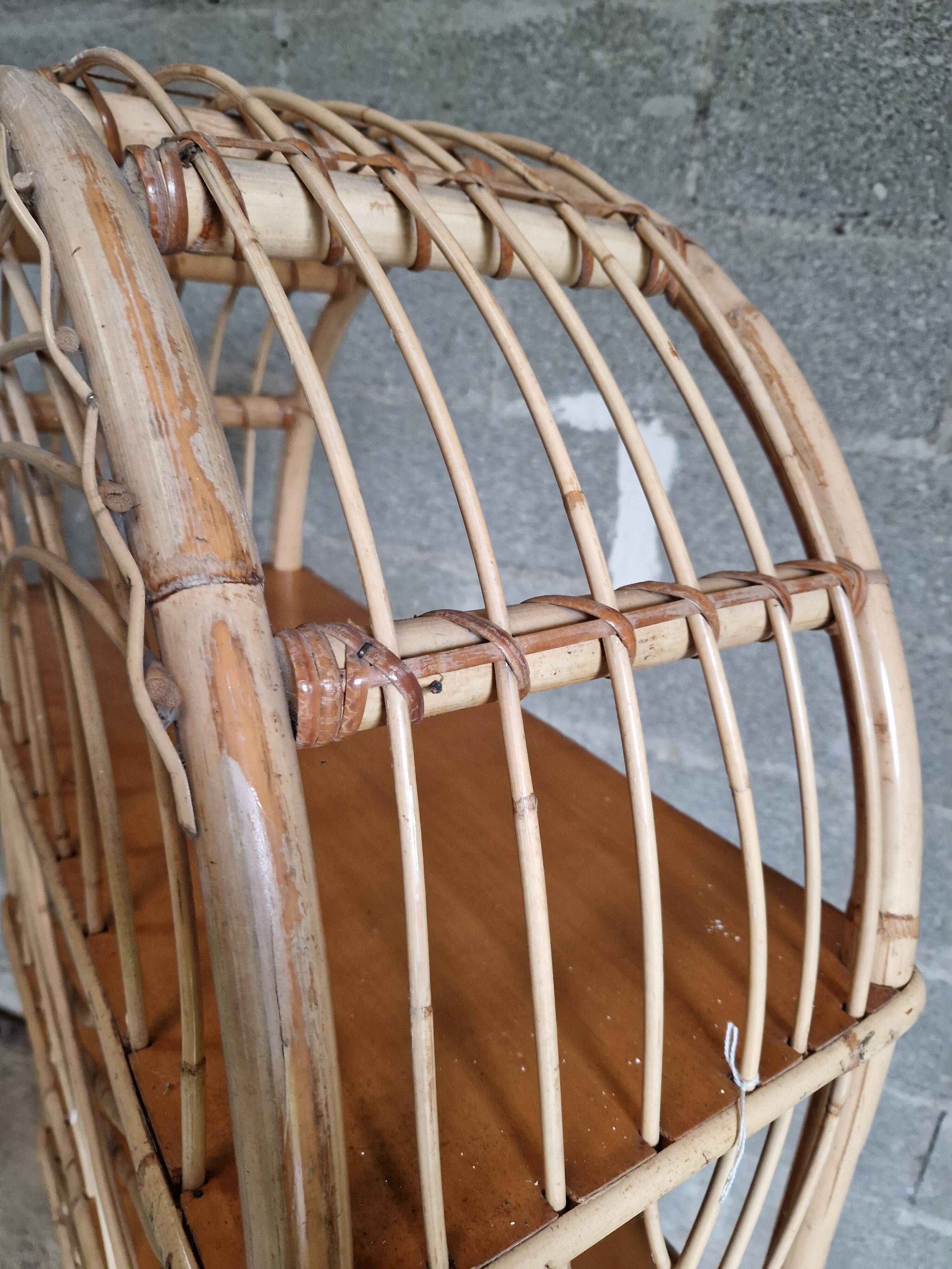 Old rattan shelf