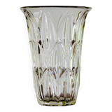 Pressed glass vase - Leaf pattern