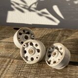 3 electric switches ceramic 20-30s vintage white