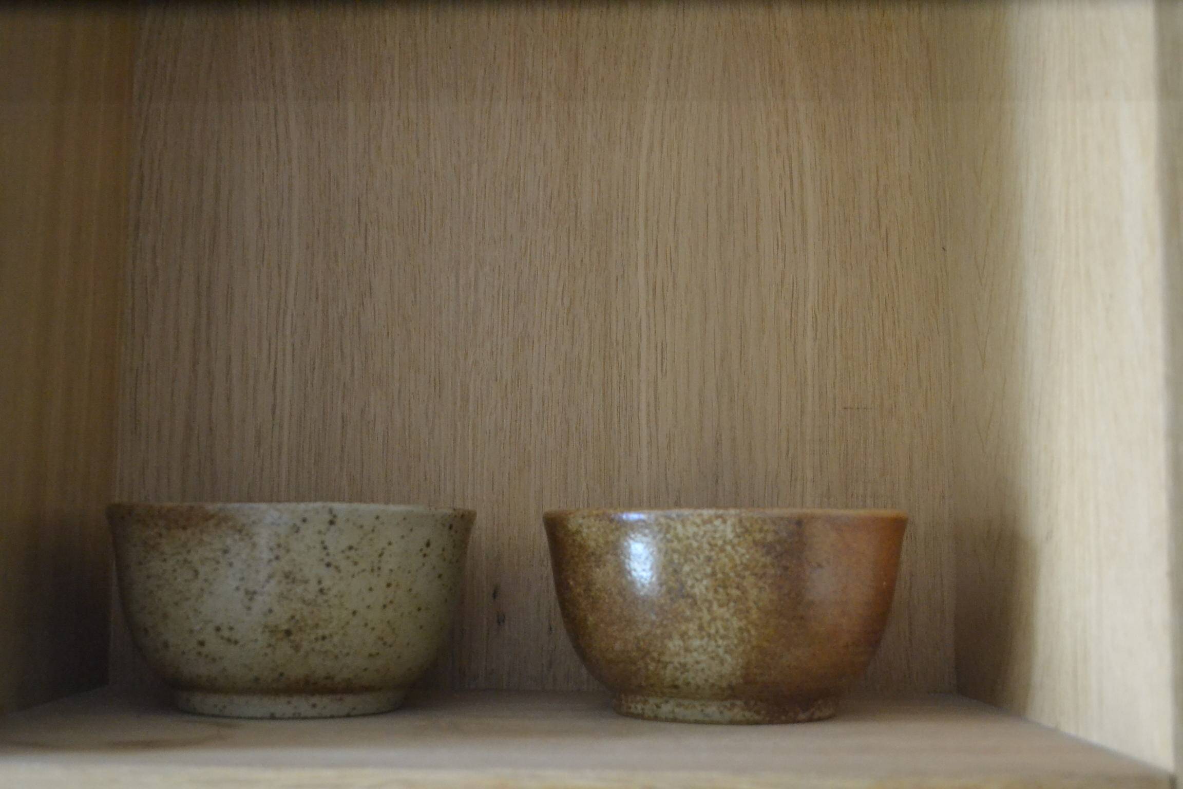 Set of 2 pyrite stoneware bowls