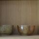Set of 2 pyrite stoneware bowls