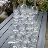 Service 25 glasses and 2 carafe in crystal