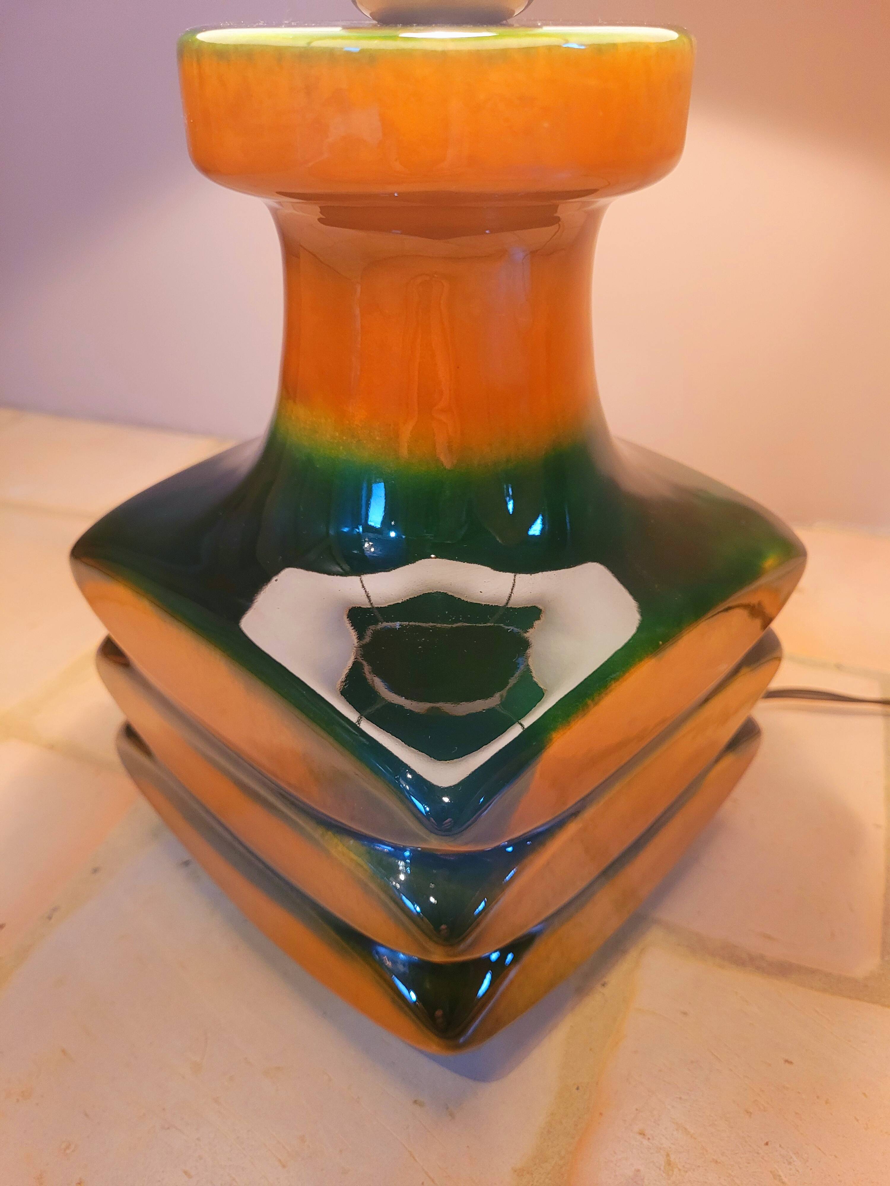 Old vintage design ceramic lamp from the 70s CARI ZALLONI for Steuler