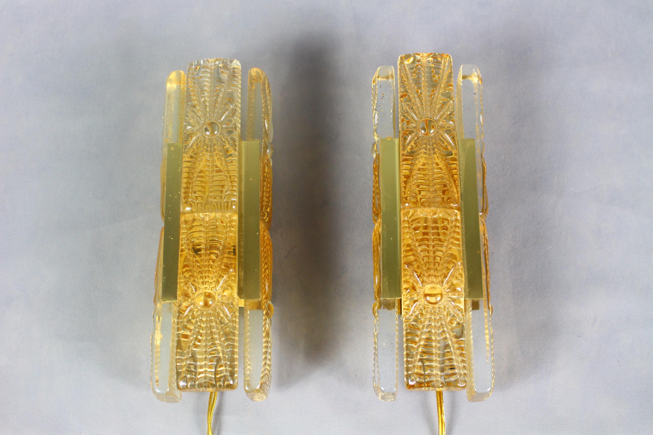 Pair of danish wall scones Alladin by Vitrika 1960s