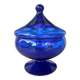 Midnight blue glass jar candy box