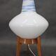 Mid-century czech uluv table lamp in maple wood and glass, 1960s
