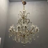 Italian Murano Crystal Chandelier, 1950s