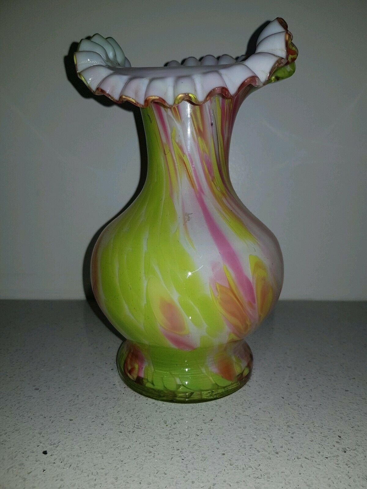 Vase Clichy puffed glass speckled