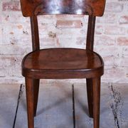 Art Deco Czech Chairs in Beech and Walnut from Thonet, 1940s, Set of 4