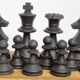 Antique Staunton Design Chess Set - Turned Wood Pieces (King 6cm)