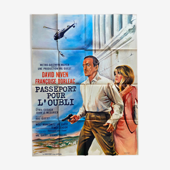 Affiche cinéma originale "Passeport pour l'oubli" David Niven, Françoise Dorléac 1966