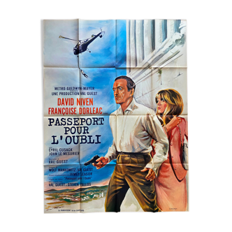 Affiche cinéma originale "Passeport pour l'oubli" David Niven, Françoise Dorléac 1966