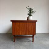 Big vintage Danish freestanding desk in teak