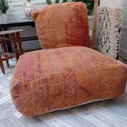 Handmade Berber pouf in wool 60 X 60 X 20 CM