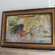 Oil on canvas signed F. Fosso, depicting a man pulling a cart.