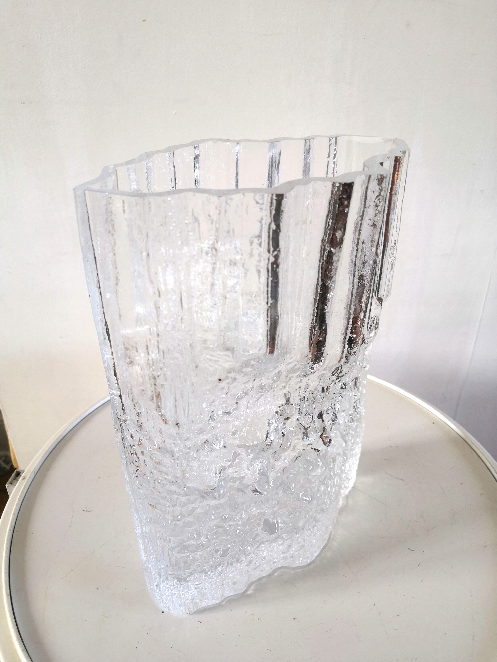 Vase en verre givré design Tapio Wirkkala pour Littala années 60 - 70
