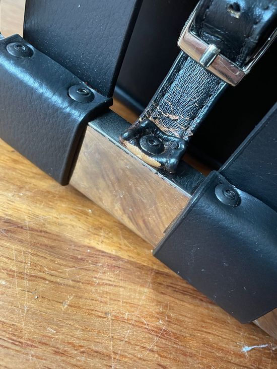 Vintage leather ottoman stool