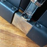 Vintage leather ottoman stool