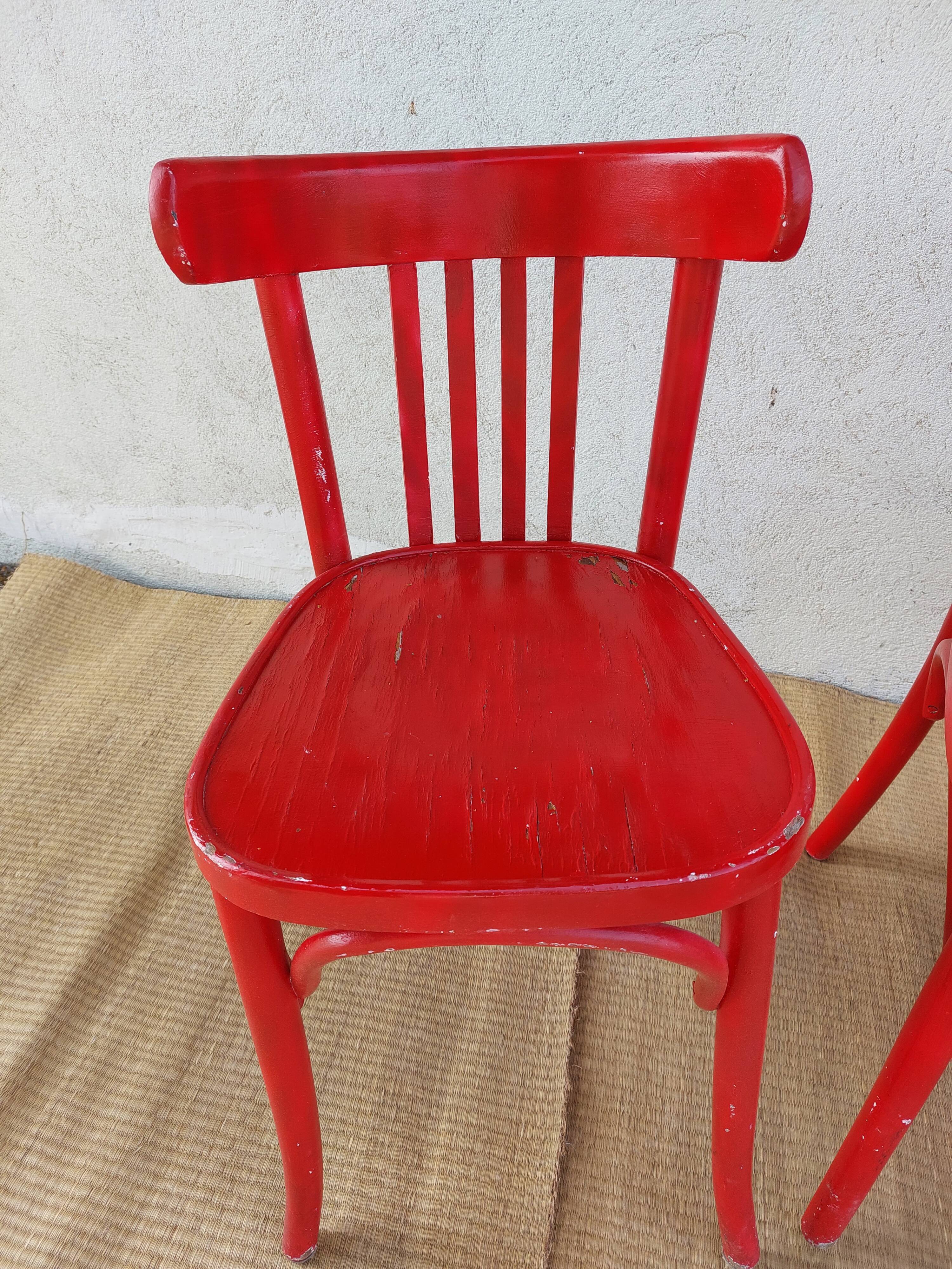 Red baumann chairs