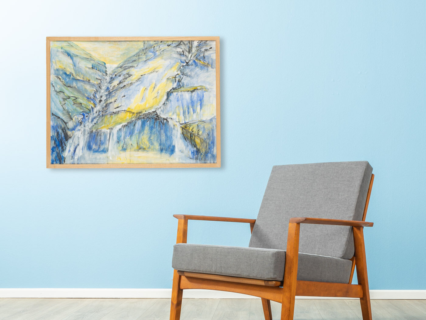 In the Mountains, Mixed Media on Paper, 83 x 63 cm