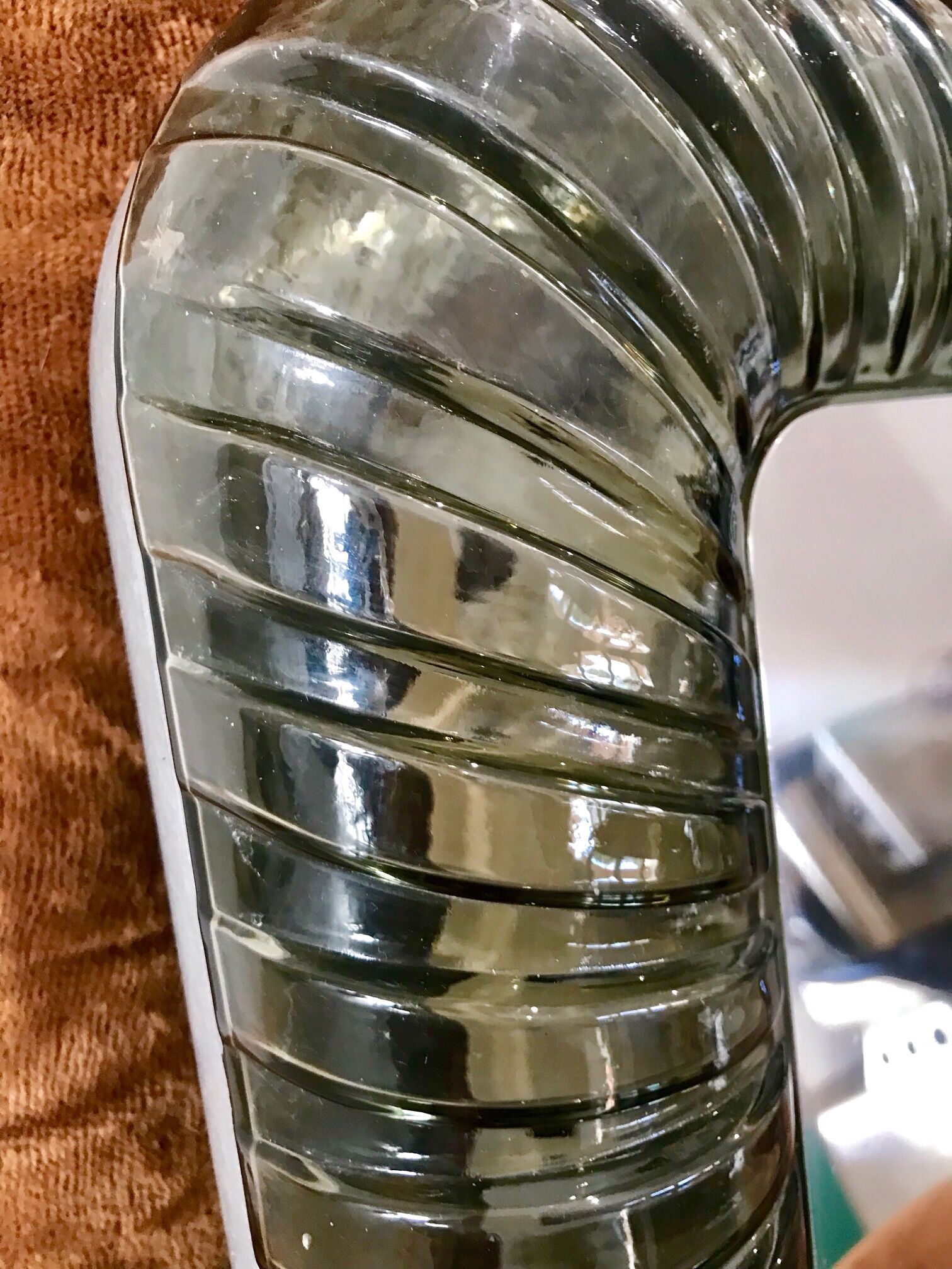 Miroir avec lampe en verre des années 1960