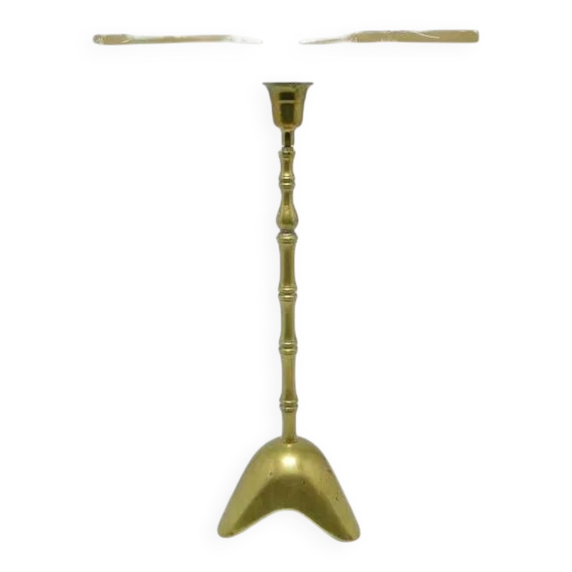 ABS Candleholder, mid-century modern, brass, Poland, 90s