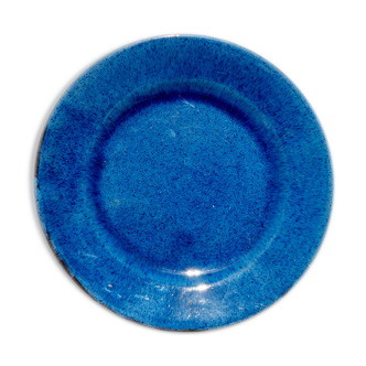 Plat XL en terre cuite vernissée bleu