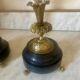 Paire de vases cornets cristal, onyx et bronze