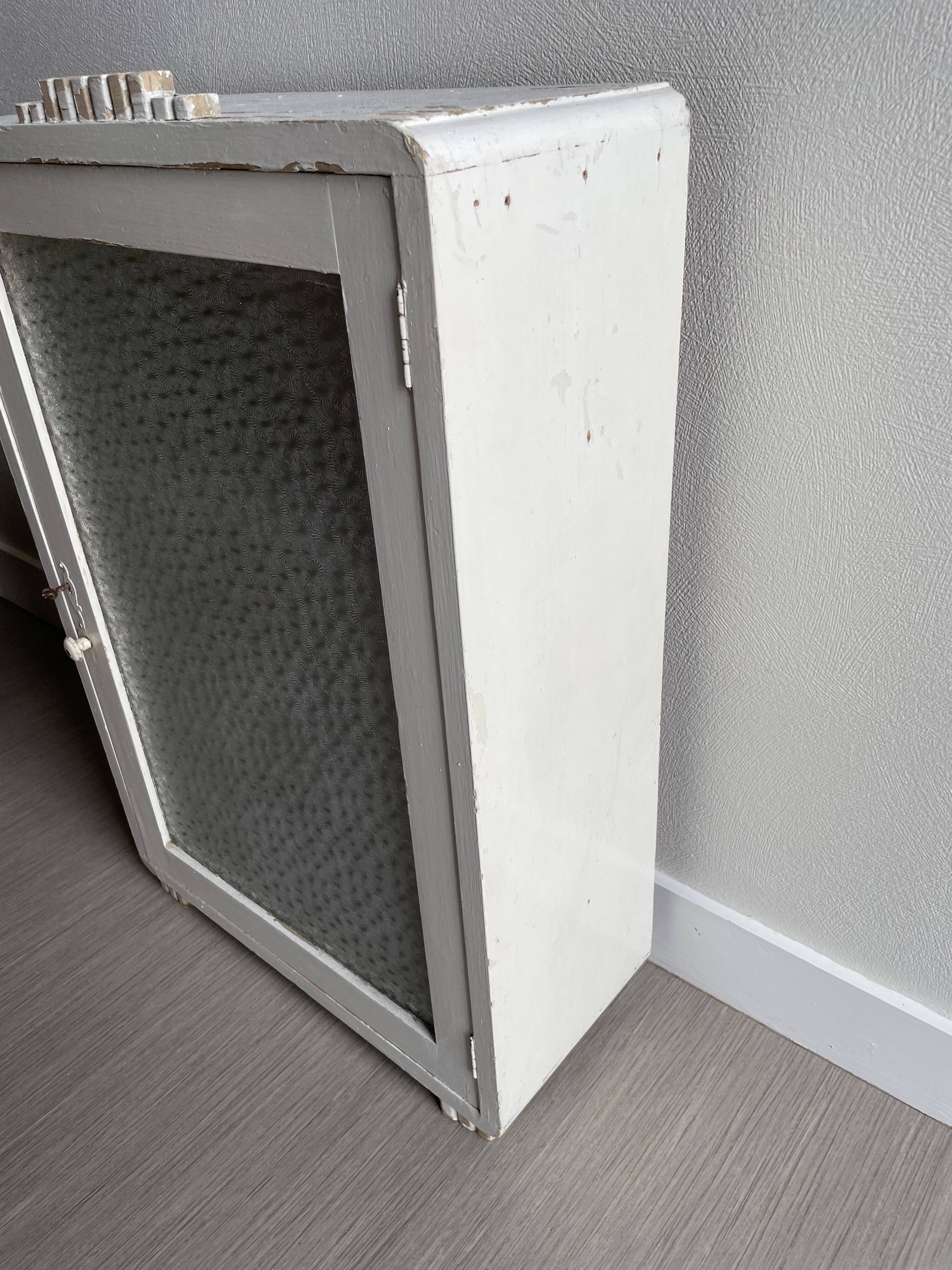 Bathroom cabinet pharmacy patinated wood