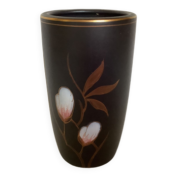 Flora vase ceramic Gouda Holland matte black