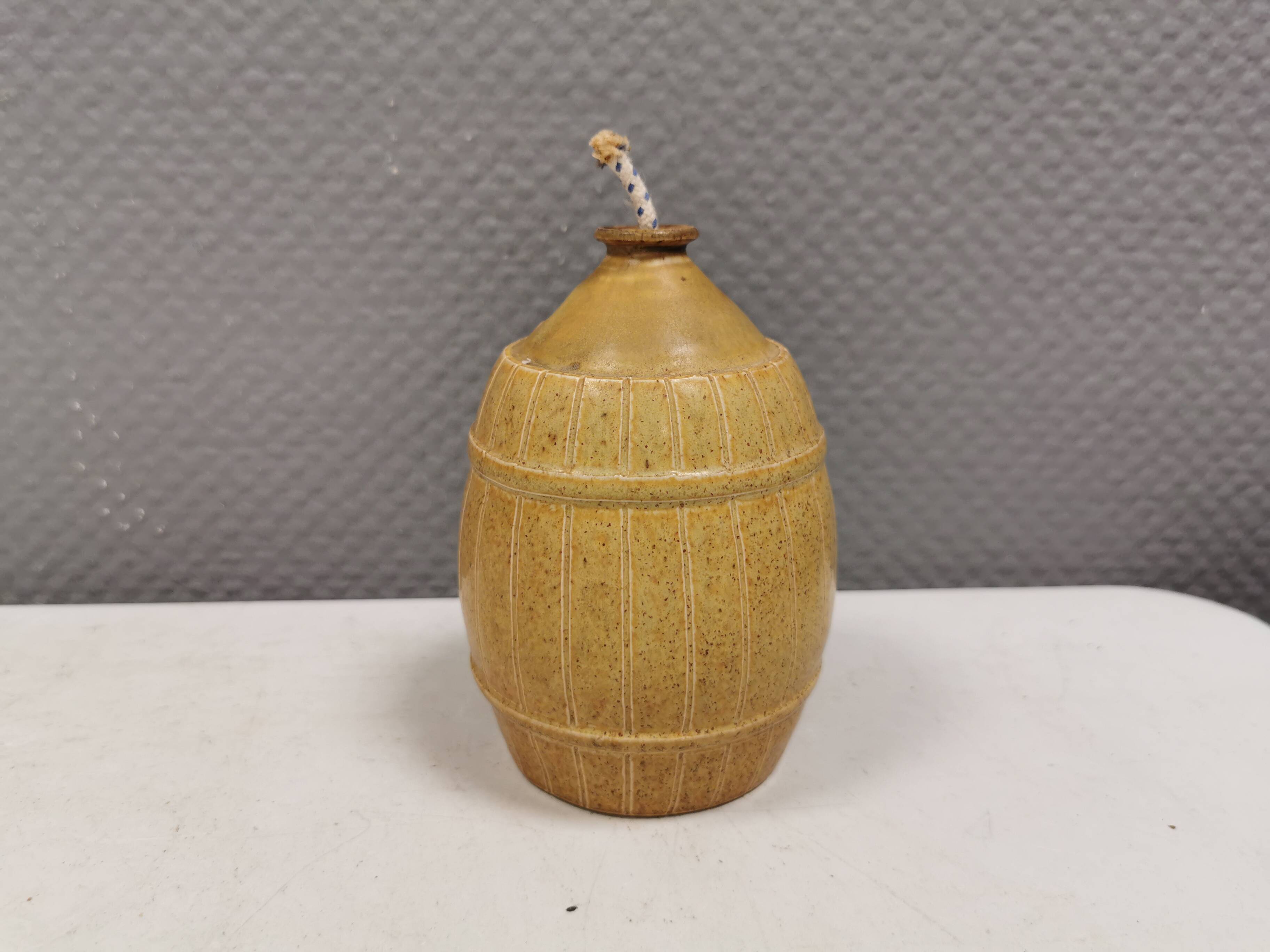 Small, attractive ceramic candlestick from the 1970s, Denmark.