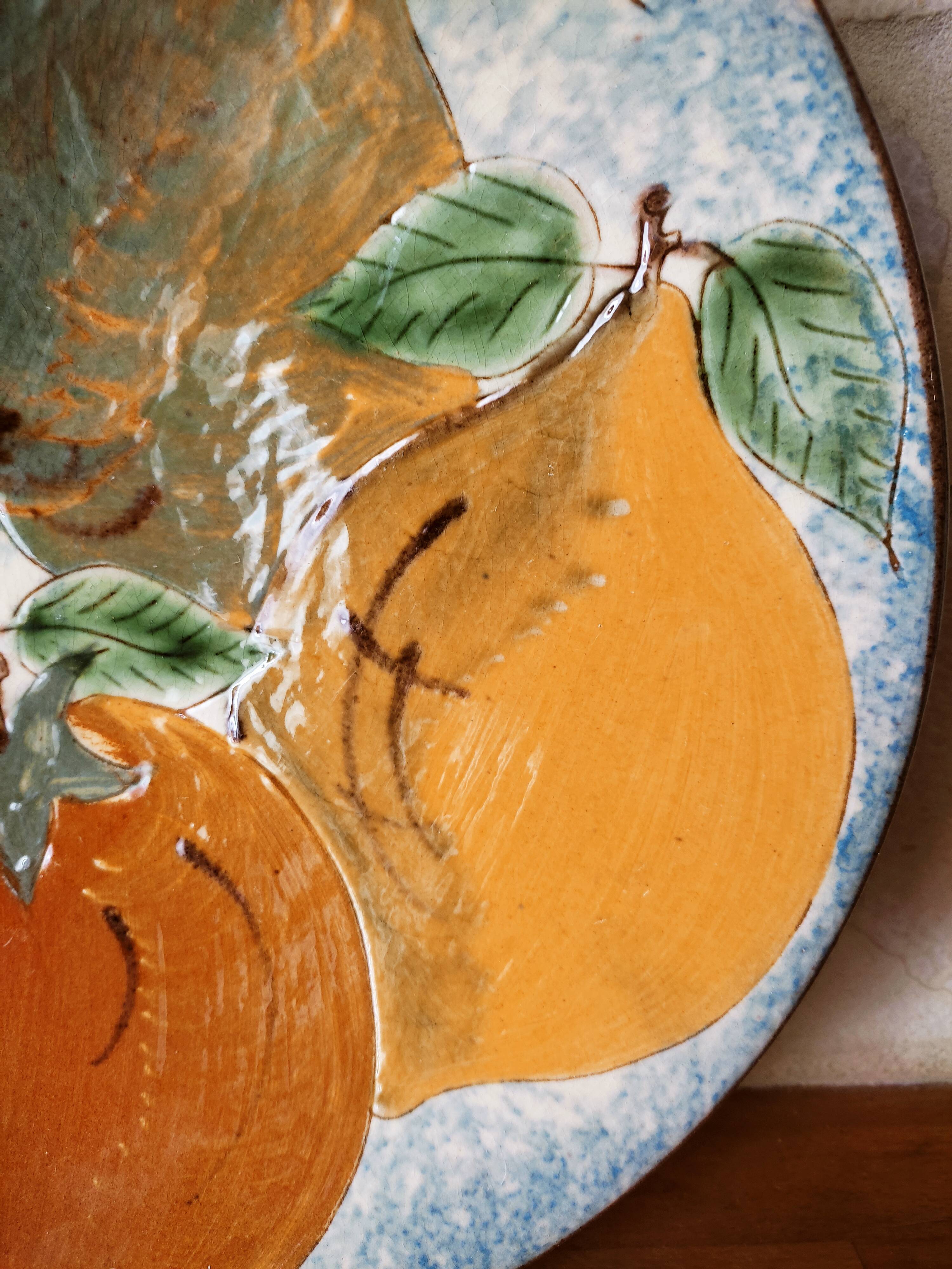 Glazed terracotta wall plate by Puidgemont