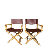2 fauteuils de réalisateur en cuir Lyda Levi McGuire