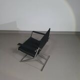 2 leather chrome folding chairs