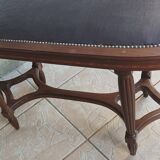 Art Deco stool bench in inlaid walnut