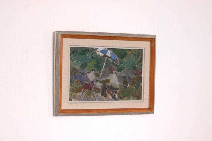 Original Swedish oil on panel – “Seated Figure” by Gösta Stawåsen – vintage & framed – 38 × 29 cm (15.0" × 11.4")