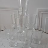 Set of 8 crystalline water glasses engraved 50s