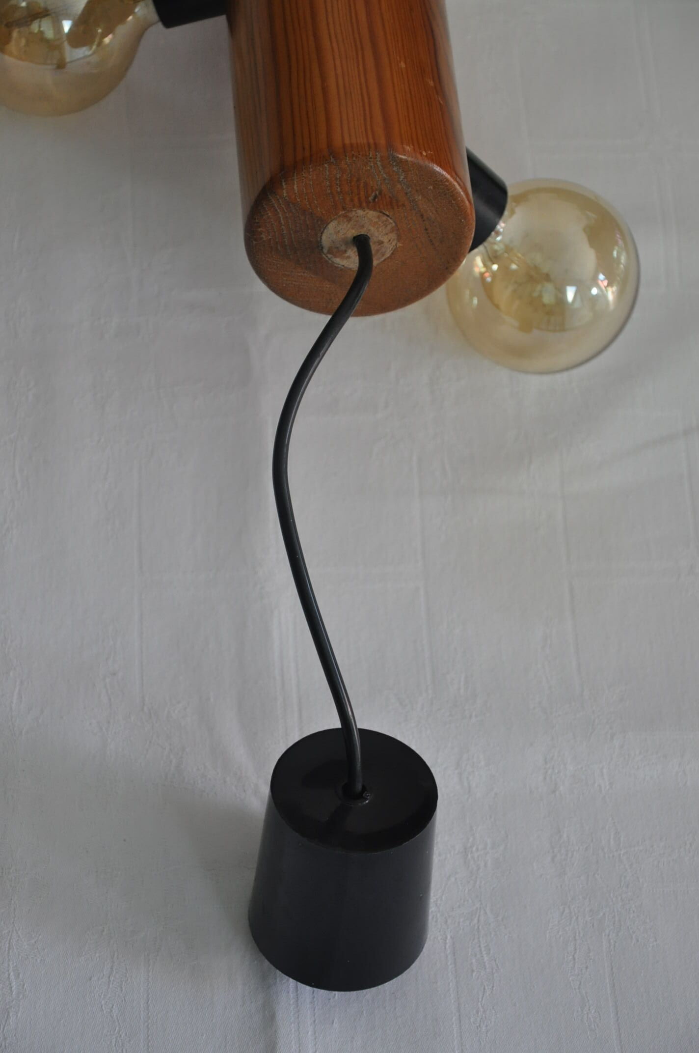 Suspension vintage wood 3 lights