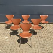 Fritz Hansen series 7 Vlinderstoelen in Cognac leather NIEUW!!