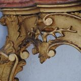 Console Louis XV gold on wooden marble